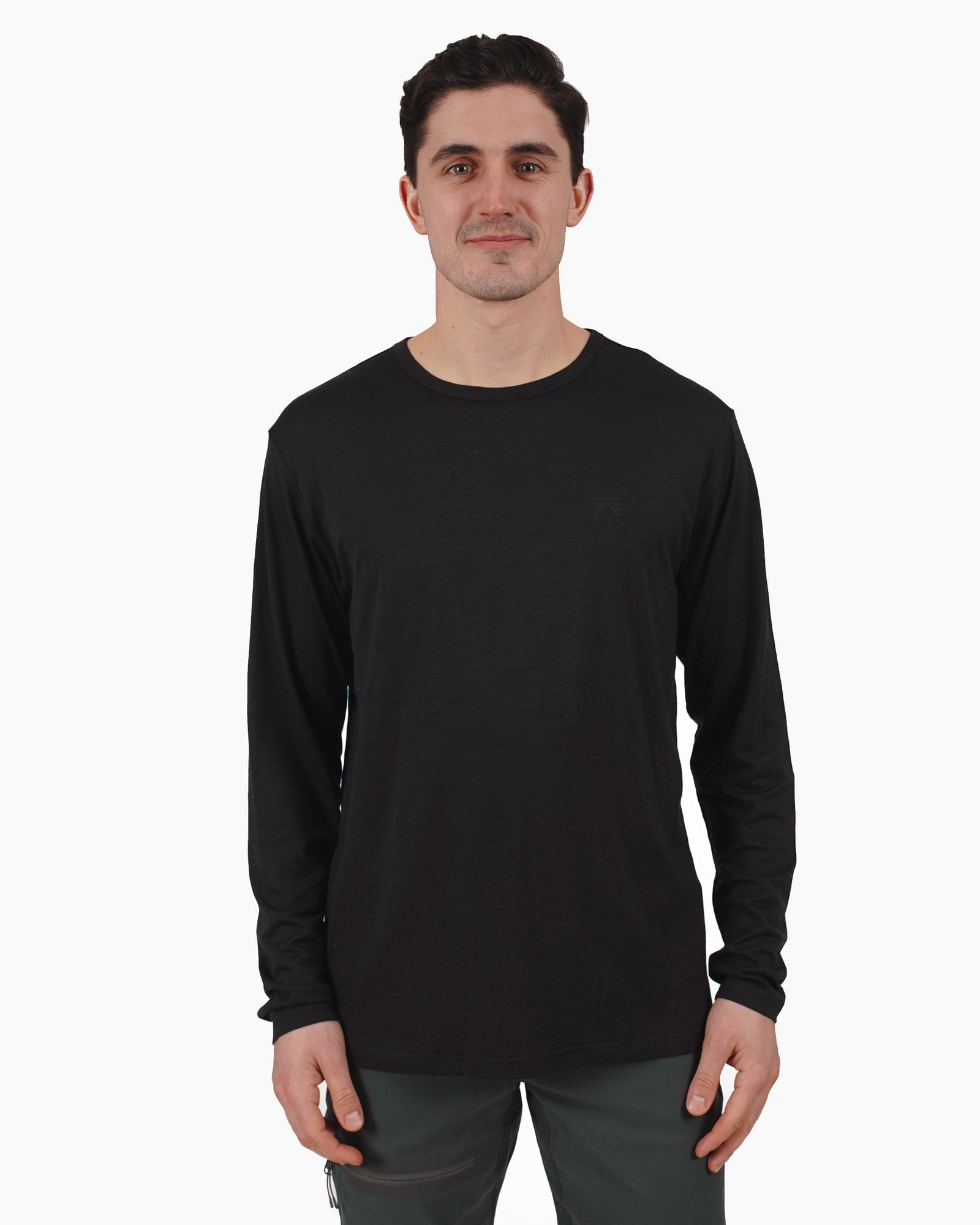 Foehn Long Sleeve Shirts Men's Keats Merino Long Sleeve Shirt Black / S