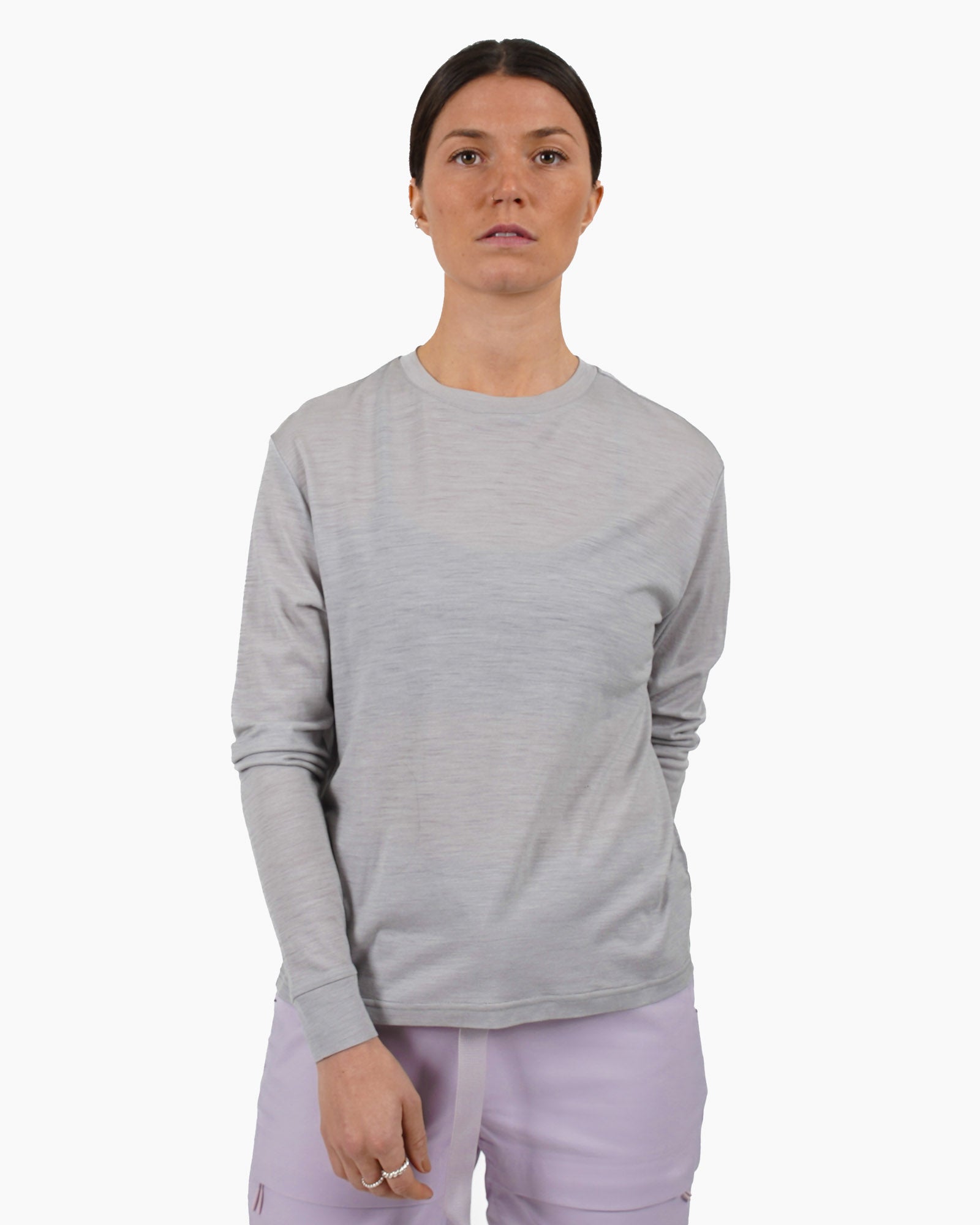 Wear Foehn Long Sleeve Shirts Women's Keats Merino Long Sleeve Shirt Lavender Grey / XS